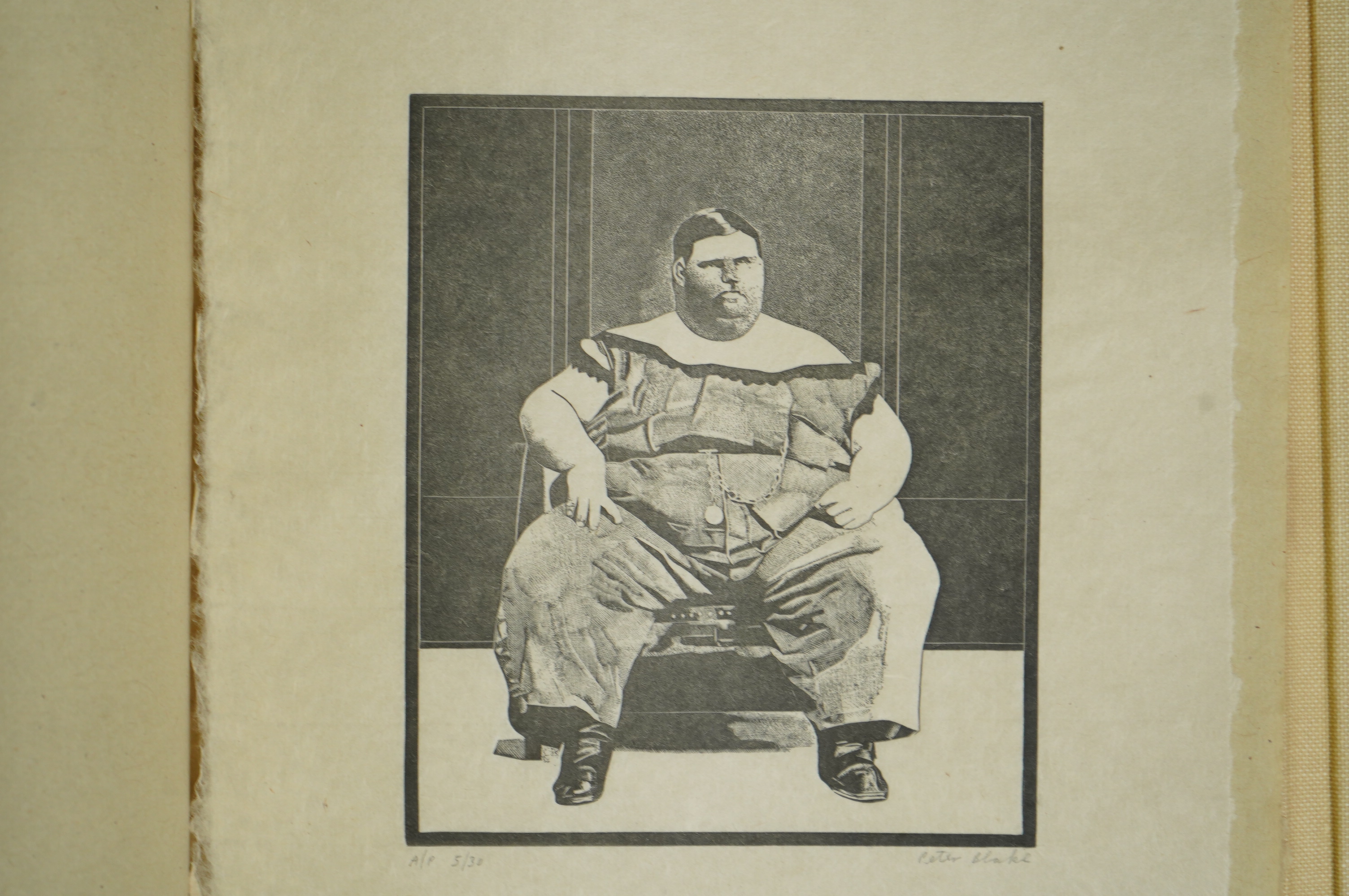 Sir Peter Blake CBE RDI RA (British, b.1932), Side Show, 1974-8, folio of five artist's proof wood engravings, 30 x 25cm